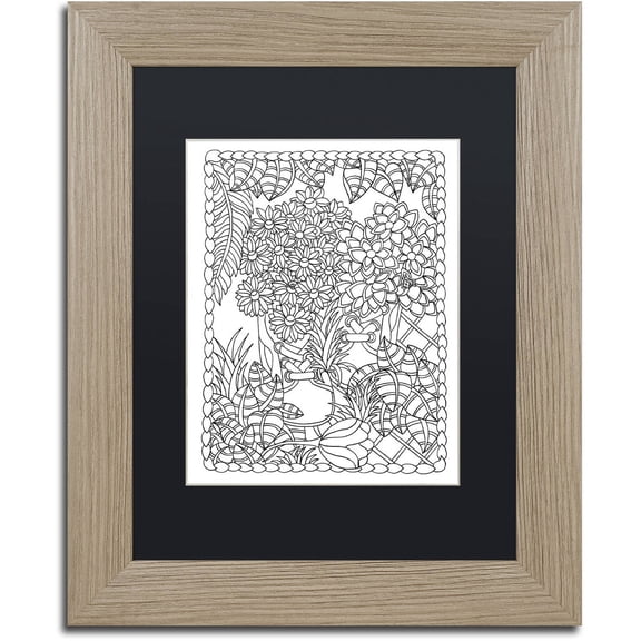 Trademark Fine Art "Shoe Garden" Canvas Art by Kathy G. Ahrens, Black Matte, Birch Frame