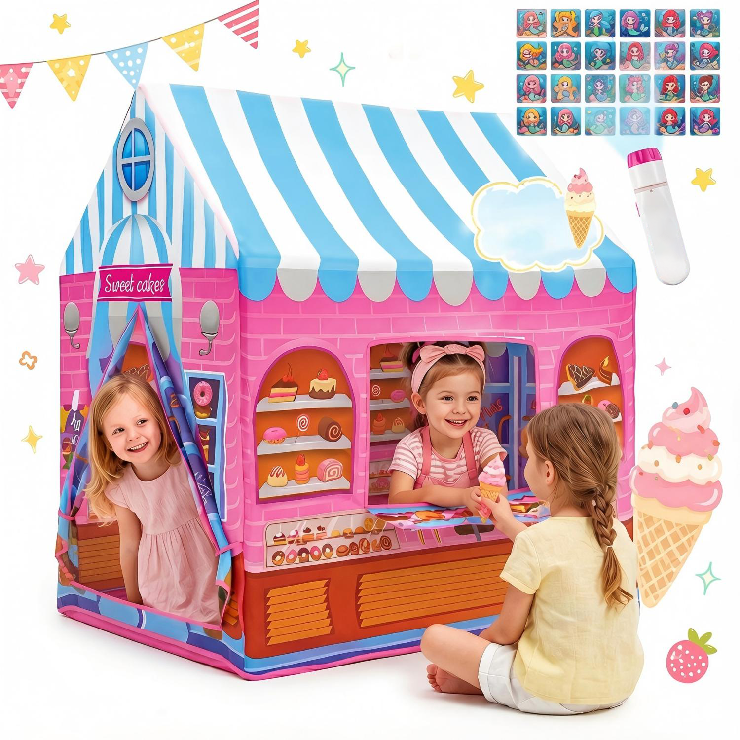 FAO Schwarz Kids Play Castle Inflatable Dome Princess Toy Tent
