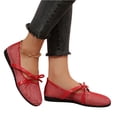 thumbnail image 5 of Willtoo Women's Mesh Ballet Flats Buckle Strap Comfortable Ballerina Shoes Ladies Fishnet Slip-on Casual Dress Mary Jane Flats, 5 of 7
