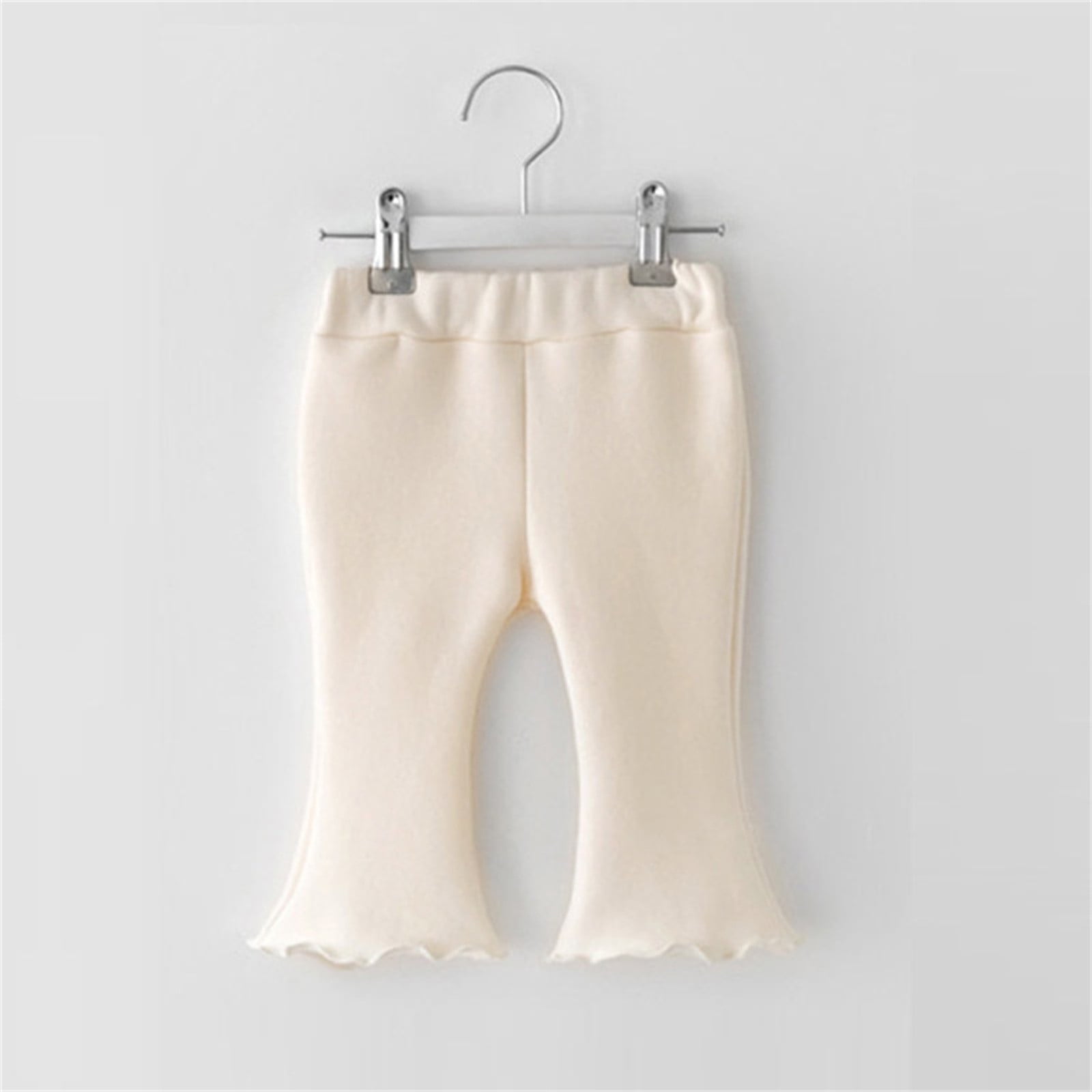Children Kids Toddler Baby Girls Ribbed Solid Ribbed Plaid Ruffled Pants Trousers Leggings Outfits Clothes Elastic Waist Toddler Pants Girls Clothes Little Winter Clothed for Girls Leggings