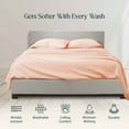 thumbnail image 2 of Twin-XL Size Bed Sheets Set - 600 Thread Count Sheets, 100% Egyptian Cotton Hotel Luxury Bedding, Extra Soft for Kids, Dorm Rooms & Adults Fits Mattress Upto 21" Deep Peach Solid Sheet Set, 2 of 5