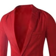thumbnail image 4 of JUUYY Men's Notched Lapel Button Solid Color Slim Fit Suit Jacket 1 Button Daily Blazer Business Sport Coat Tops Casual Lightweight Sport Coats Blazer Red L, 4 of 5