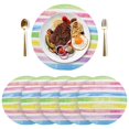 thumbnail image 3 of Ryvnso Rainbow Stripes Round Plate Mats Dining Table Placemat 1 Piece for Holiday Decoration, 3 of 7