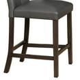 thumbnail image 2 of Benjara Leatherette Wooden Counter Chair with Stitched Details, Set of 2, Gray, 2 of 6