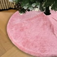 thumbnail image 4 of Pink Faux Fur Christmas Tree Skirt 48 Inch Soft Fluffy Tree Skirt for Christmas Holiday Home Decor and Parties, 4 of 5