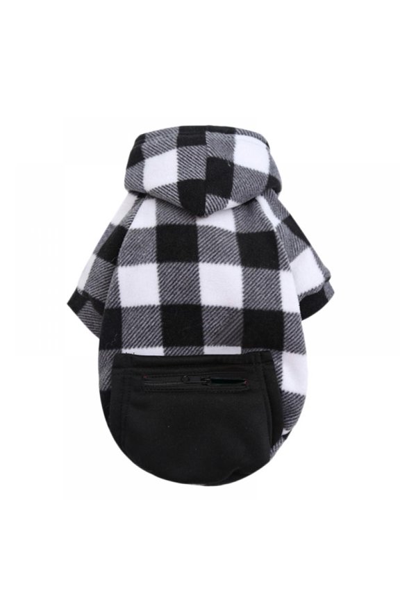 Plaid Dog Hoodie Pet Clothes Sweaters with Hat