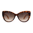thumbnail image 3 of Girls Kids Size Oversize Cat Eye Retro Sunglasses Tortoise Yellow Brown, 3 of 4