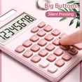 thumbnail image 2 of Tignapoo KK-320 Dual Power Solar Calculator with 8-Digit Display, Concave Buttons, and AG10 Battery in White, Pink, or Sky Blue, 2 of 7