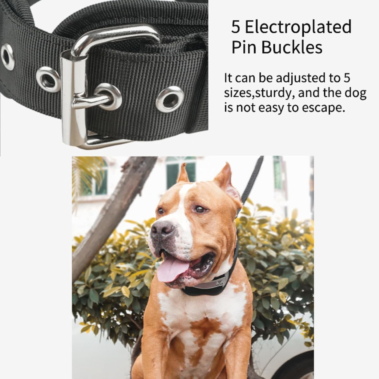 Tactical Dog Collar,Adjustable Military Training Nylon Dog Collar with Control Handle and Heavy Metal Buckle for Medium and Large Dogs