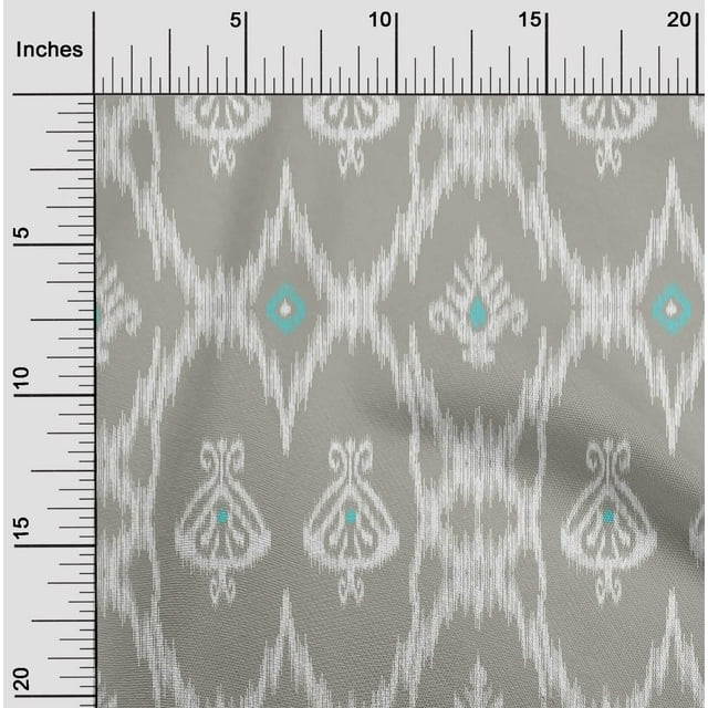 oneOone Viscose Chiffon Fabric Geometric Ikat Printed Fabric 1 Yard 42 Inch Wide