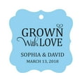 thumbnail image 1 of Darling Souvenir Grown With Love Personalized Fancy Frame Bonbonniere Wedding Party Favor Paper Tags-Baby Blue-50 Tags, 1 of 1