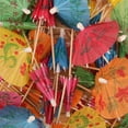 thumbnail image 6 of BambooMN 5.9" Colorful Umbrella Parasol Cocktail Picks for Drinks and Food, Decorative Toothpicks for Hotel, Restaurant, Hawaiian Party, 100 Pieces, 6 of 6