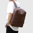 thumbnail image 2 of Lattice Custom Leather Laptop Backpacks Logo Classical Travel Bag for Men Customized Male Portable Polyester Unisex Geometric, 2 of 5