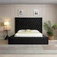 thumbnail image 2 of Better Home Products Cosmopolitan Velvet Upholstered Platform Queen Bed in Black, 2 of 9