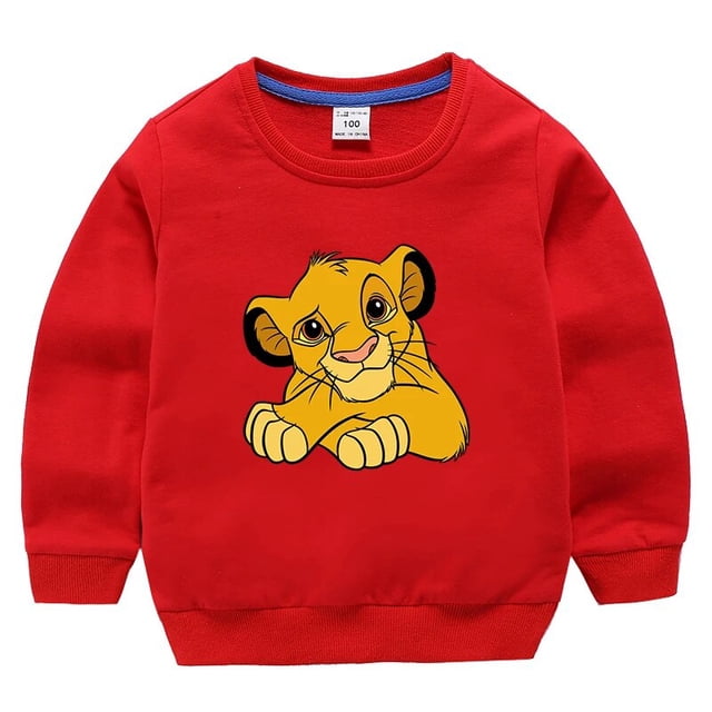Sudadera con estampado de El Rey León para niño y niña, ropa bonita de Disney, top de manga larga a la moda, primavera y otoño, 2022