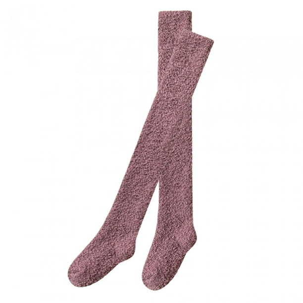 Calcetines hasta el muslo, calentadores de piernas, accesorios de cosplay para mantener calientes, medias para piernas, calcetines para botas, medias Púrpura Yinane Calcetines hasta el muslo