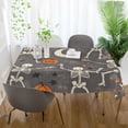 thumbnail image 3 of Yayeee Tablecloths 54" x 72" Rectangle Wrinkle Resistant Party Table Cover, Gray Halloween Skeleton, 3 of 8