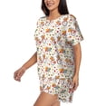 thumbnail image 2 of Lsque Vintage Autumn Pumpkins Women's Short-Sleeved Pajama Set - 2 Piece Soft and Lightweight Sleepwear Set-Large, 2 of 9