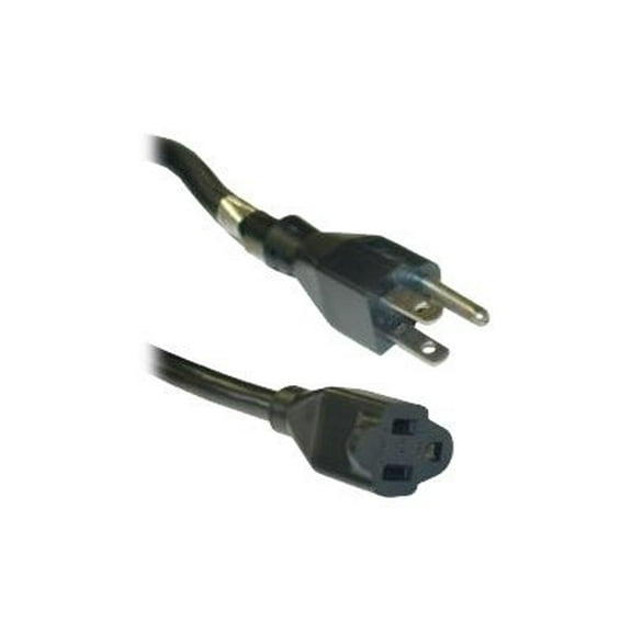 CableWholesale.com - Power extension cable - NEMA 5-15 (M) to NEMA 5-15 (F) - AC 110 V - 4.6 m - black