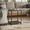 thumbnail image 3 of LEDREM Industrial 2-Pack Accent End Tables, Sturdy Steel Frame & Particleboard, Easy assembly, Adjustable Feet Slim Side Table, Brown & Black, 3 of 6
