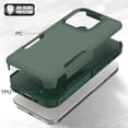 thumbnail image 2 of Decase for iPhone 16 Pro Max Rugged Case, Shockproof Heavy Duty Hybrid Protection Hard PC Shell Flexible TPU Bumper, Military Grade Drop Proof Durable Protective Case with Screen Protector,Darkgreen, 2 of 5