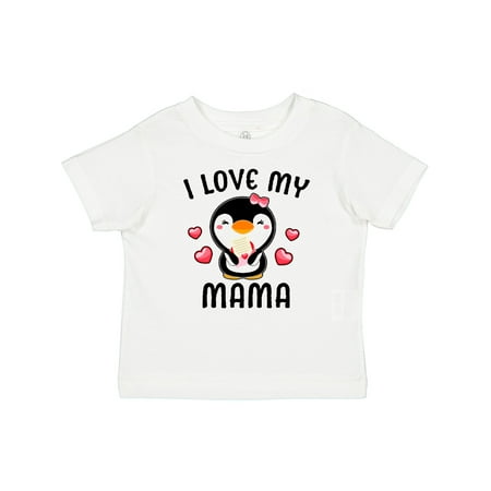 

Inktastic I Love My Mama with Cute Penguin and Hearts Gift Baby Girl T-Shirt