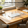 thumbnail image 5 of Clear PVC Desk Mat, 39.4" x 19.7" Large Transparent Table Protector – Non-Slip, Waterproof, Wipeable Desktop Pad for Home Office, Computer, Writing, and Dining Table, 5 of 5