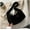 black style B, variant on Simple Design Women Soft Plush Hobos Shoulder Bags Winter Furry Ladies Clutch Purse Handbag Fashion Female Underarm Bag