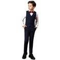 thumbnail image 4 of ETHAN Boys Tuxedo Suit Shiny Formal Dress 4 Pieces Slim Fit Outfit Paisley Shawl Collar for Little Boys Size 10, 4 of 9