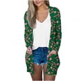 thumbnail image 2 of Puntoco moda mujer Navidad estampado suelto manga larga cárdigan otoño abrigo blusa Rollbacks Puntoco Puntoco-3037, 2 of 6