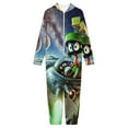 thumbnail image 3 of Looney Tunes Marvin The Martian Kids Hooded Jumpsuit Union Suit Onesie One Piece Blanket for Boys Girls, 3 of 7