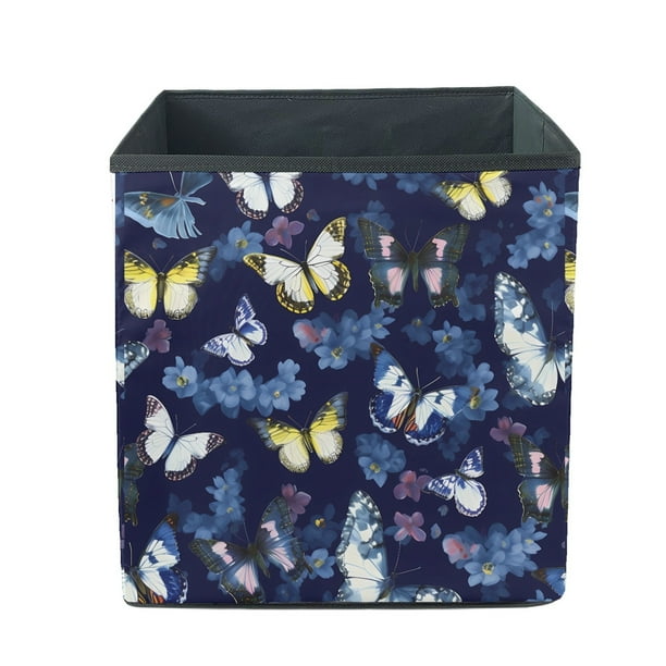 Vodetik Store 13 inch Cube Storage Bin Butterfly Foldable Large Fabric