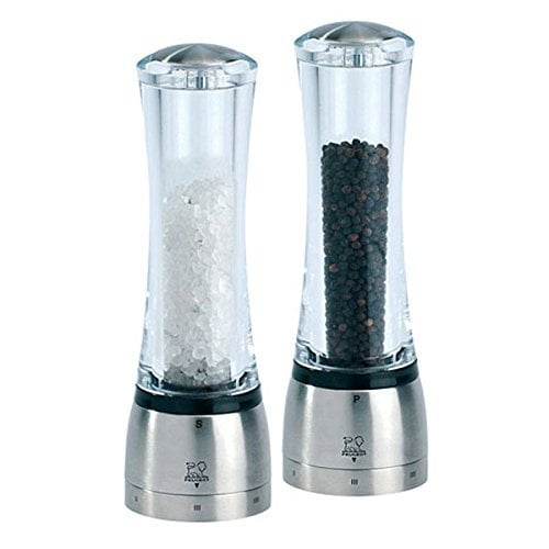 Peugeot Daman 8-inch Acrylic Salt and Pepper Mill Set with uSelect