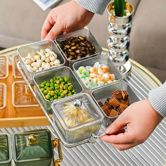 tredstone Divided Serving Dishes Relish Tray Appetizer Condiment Server for Home Grey