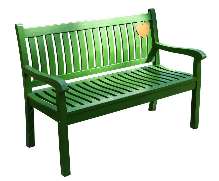 Sit Bank Park Bench Wood Seat Green Resting Place12 Inch BY 18 Inch