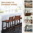 thumbnail image 6 of Dycanpo 24” Bar Stools Set of 2, Faux Leather Woven for Home Kitchen, Dark Brown, 6 of 7