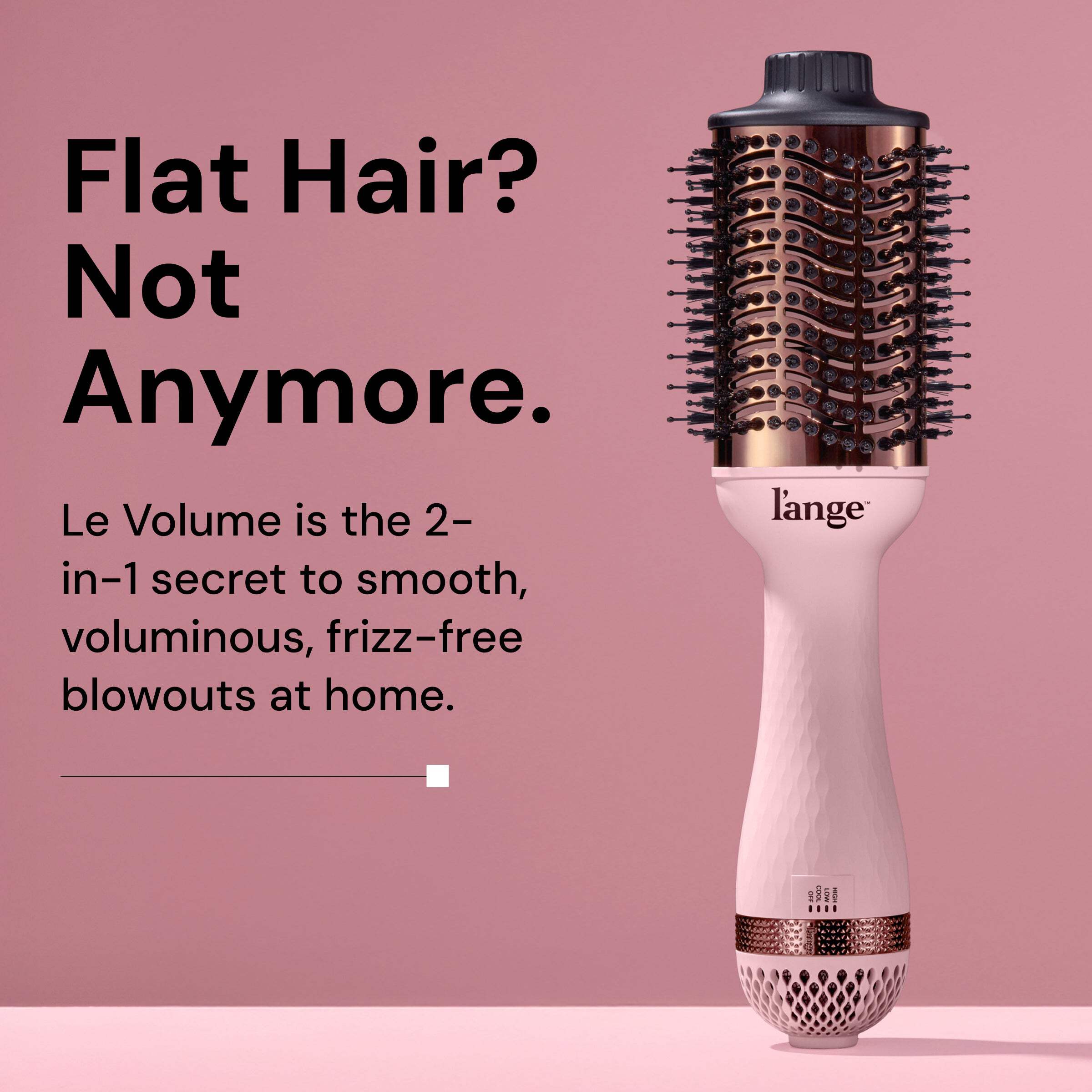 L'ange Hair Le Volume 2-in-1 Titanium Blow Dryer Brush, Pink photo 2