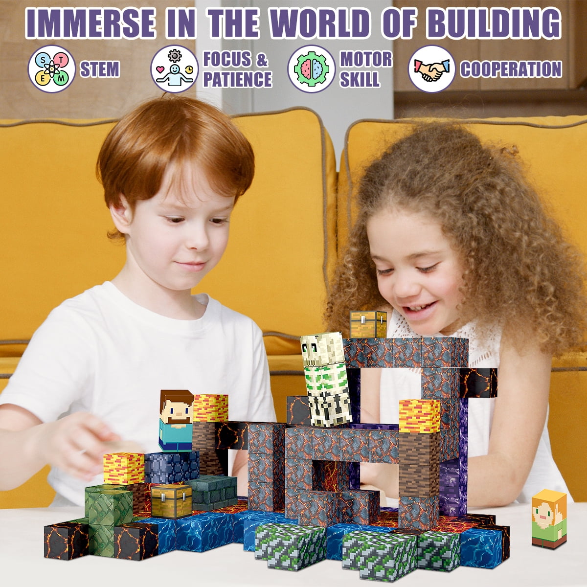 213 PCS Magnetic Blocks Building Toys, Build 3D Magnetic Building Blocks Set for Kids Ages 3+, Magnetic Blocks STEM Sensory Educational Christmas Birthday Gifts Construction Toys