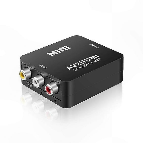 RCA to HDMI Video Converter Box, 1080P AV to HDMI Adapter for HDTV Projector, Mini CVBS-Compatible Video Conversion Solution