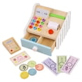 thumbnail image 1 of 1 Set Children Simulated Wooden Cash Register Tool Table Play Educational Toy, 1 of 6
