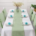 thumbnail image 2 of Horbaunal 12 Pack Sage Green Satin Table Runner 12 x 108 Inch, Smooth Table Runners for Wedding Banquets Birthday Party, 2 of 7