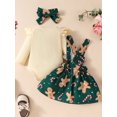thumbnail image 4 of Newborn Baby Girl Christmas Outfits Ruffle Long Sleeve Romper Gingerbread Man Suspender Dress 3 6 9 12 18 Months Fall Winter Clothes, 4 of 8