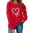 thumbnail image 2 of BLVB Love Heart Sweatshirt for Women Cute Hearts Graphic Pullover Long Sleeve Crewneck Valentine Shirts Tops, 2 of 6
