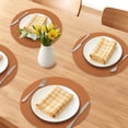 thumbnail image 2 of Placemats Set of 6 Leather Placemats for Kitchen Dining Table Placemats Wipeable Table Mat Mustard Yellow 13x13inch, 2 of 6