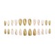 thumbnail image 4 of Parches de uñas de línea de brillo dorado para llevar uñas (24 piezas), brillo dorado brillante, hermosas uñas cortas, pegamento para uñas, parches de uñas en forma de gota femenina, uñas artificiale, 4 of 5