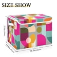 thumbnail image 5 of Yayeee Collapsible Cube Storage Bin with Lid Fabric Closet Decorative Basket with Handles, Abstract Geometric Pattern, 5 of 7