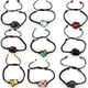 thumbnail image 2 of Xiao Hua Pulsera de cuentas hecha a mano, ideal para hombres y mujeres, con cuerda negra tejida a mano y bolsa de malla de piedra natural, ajustable (roja)., 2 of 5