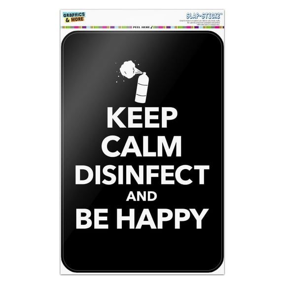 Keep Calm Disinfect and Be Happy Home Business Office Sign