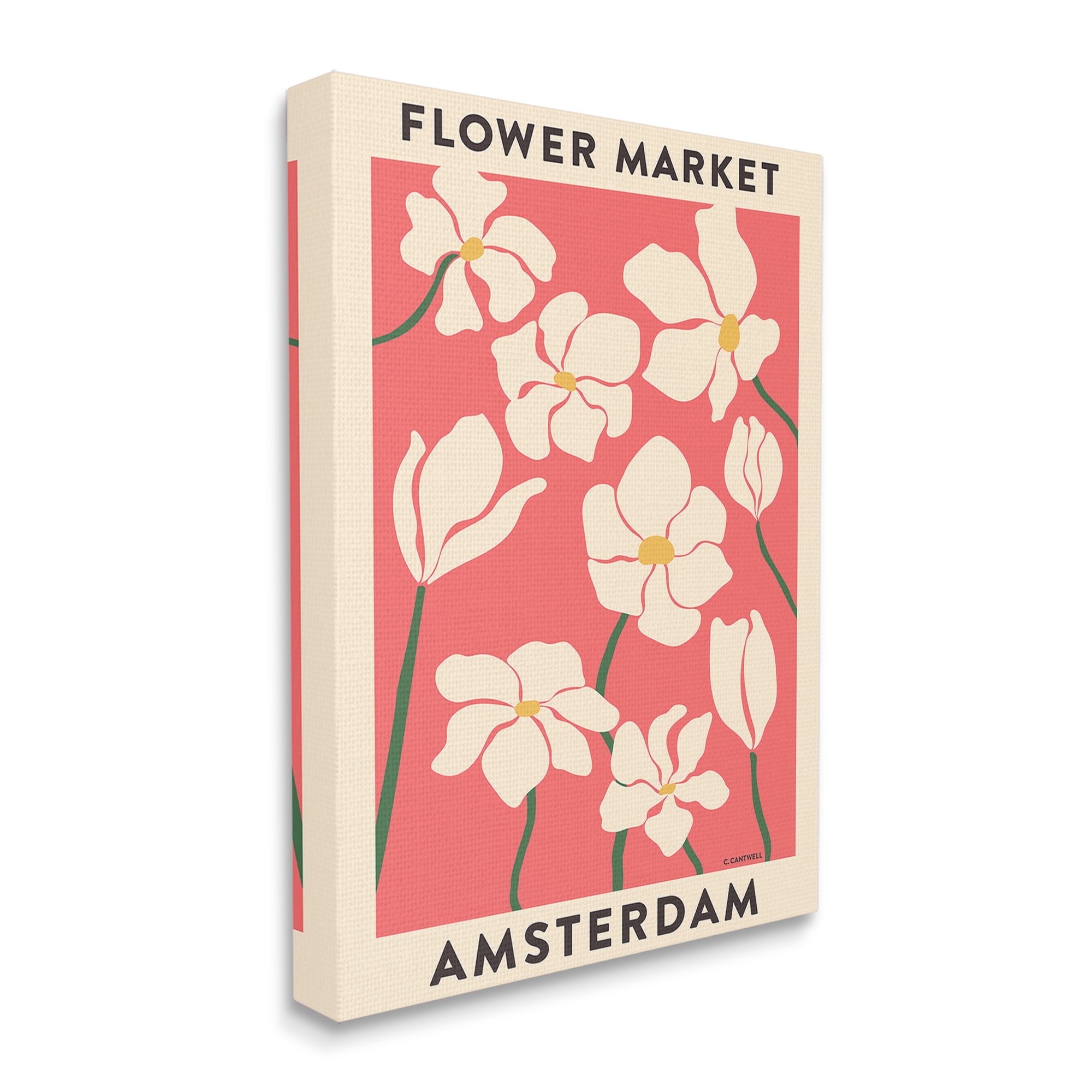 Stupell Industries Amsterdam Flower Market Botanical & Floral Painting Gallery Wrapped Canvas Art Print Wall Art, 16 x 20
