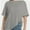 Grey, variant on Women Oversized T-Shirt Loose Fit Workout Tops Short Sleeve Gym Basic Tee Shirt